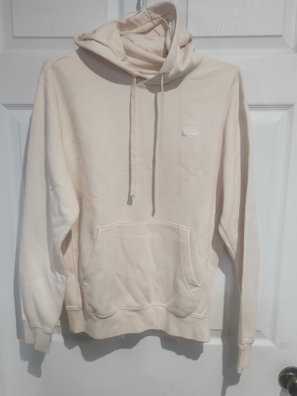 Nike Cream Hoodie with Black Swoosh Tag